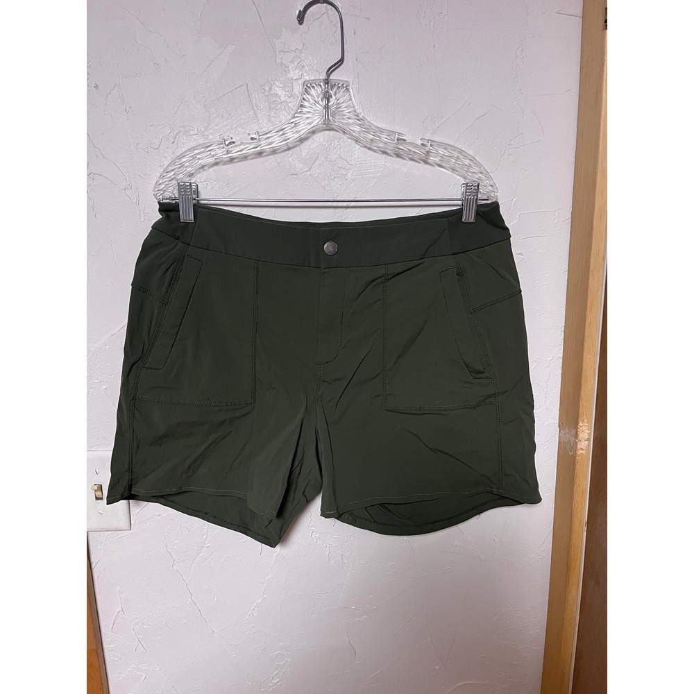 Athleta Trekkie North Shorts 14 Dark Olive Green Hiking Outdoor Activewear